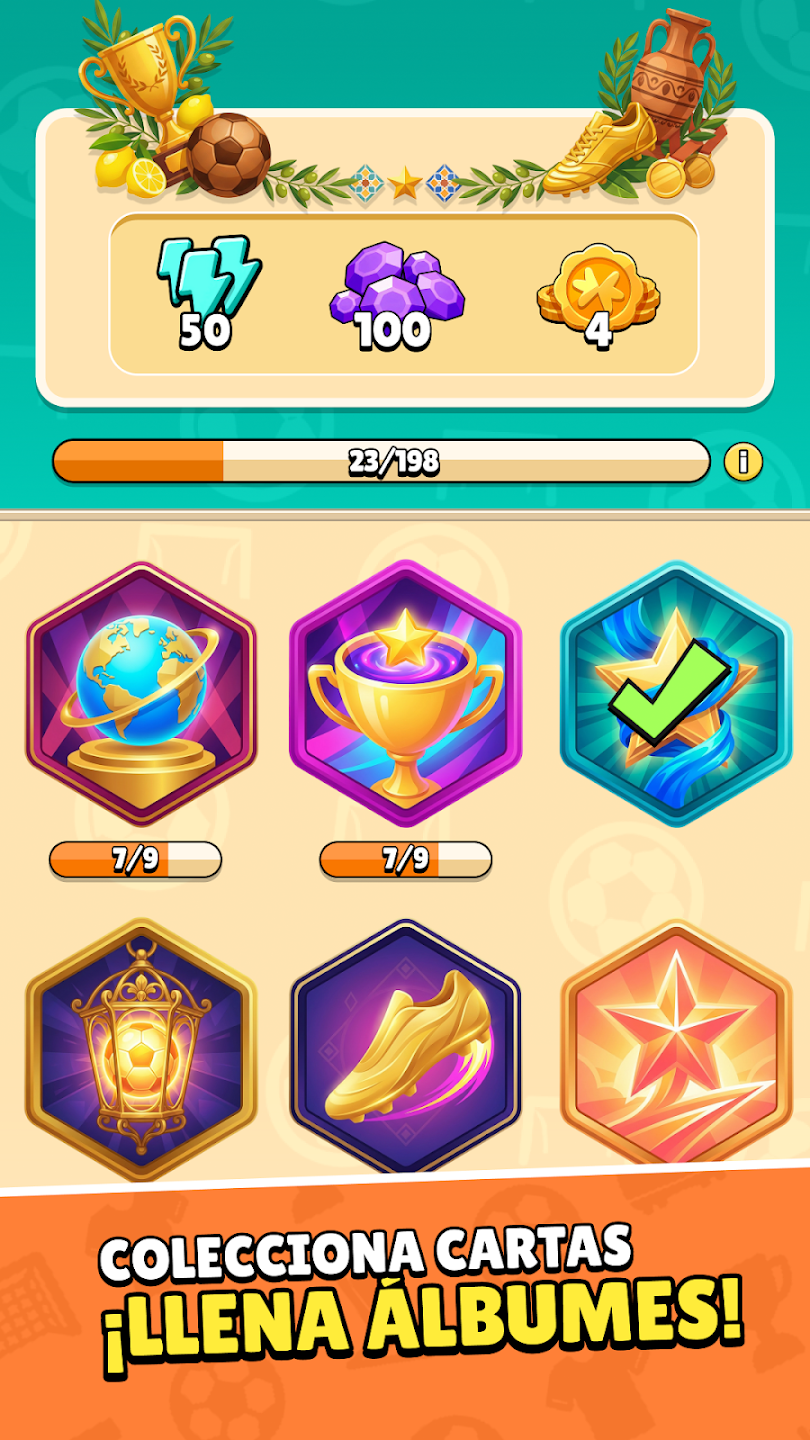 Match Day promotional image showing collectible badges and album progress.